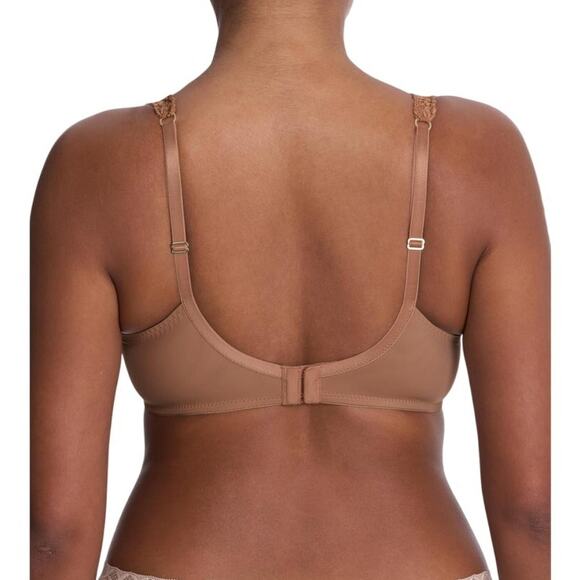 Natori Women's Body Double Lace Trim Full Fit Contour Bra Suntan Size 34DDD NEW - Picture 2 of 9